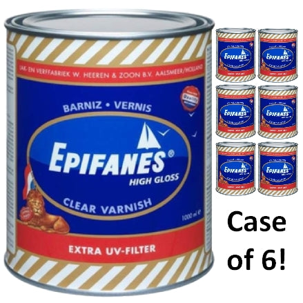 Epifanes Clear High Gloss Varnish, 1000ml, 6-Pack, CV.1000x6