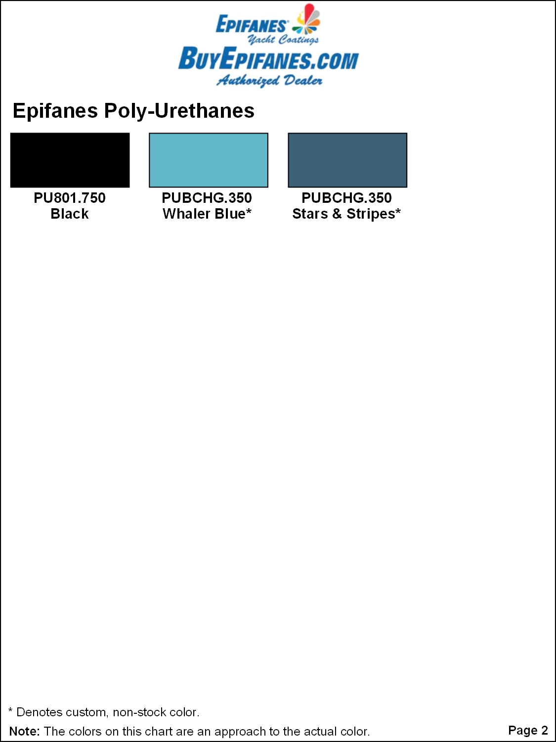 Epifanes Polyurethane Yacht Paint Color Chart, Page 2
