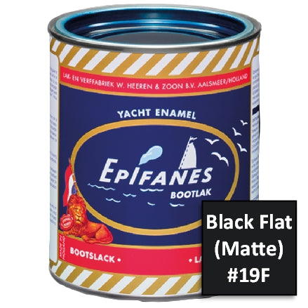 Epifanes Yacht Enamel Paint, #19F Black Flat/Matte, 750ml, YE019F.750